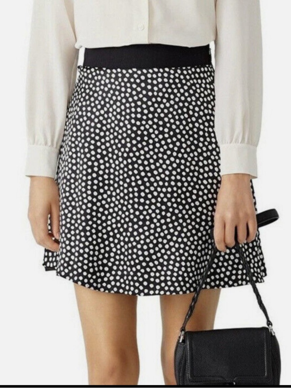 Kate Spade Black and White Polka Dot A-Line Skirt